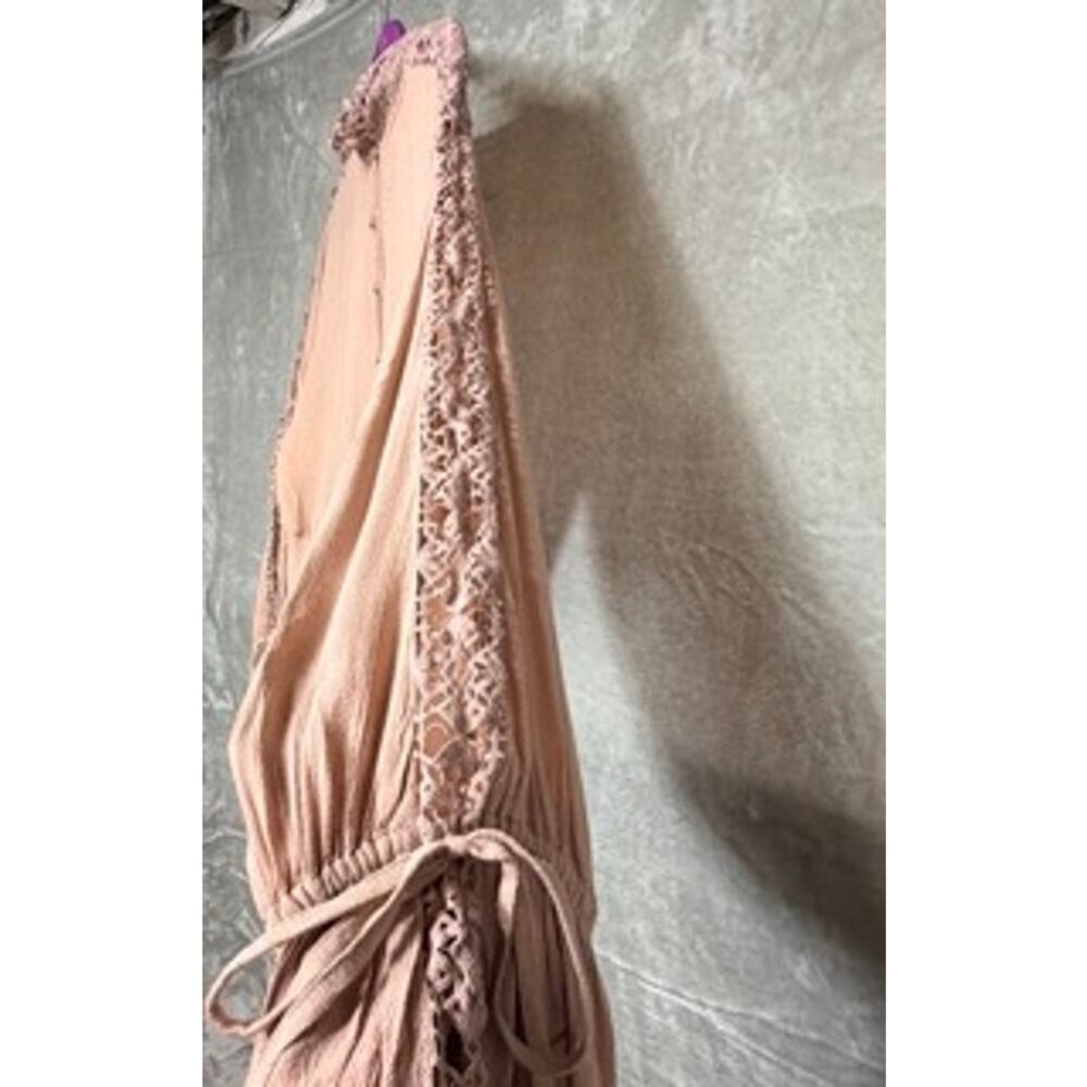 Free People FP One Blush Lace Boho Tunic Dress Women's L - Picture 10 of 11